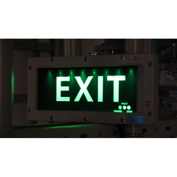 Señal de salida LED con tiempo de emergencia de 180 minutos de grado industrial IP66 para entornos peligrosos con función de iluminación de emergencia