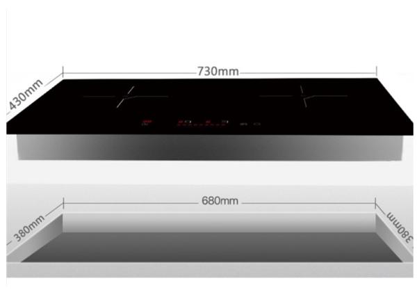 240V Double Burner Induction Cooktop With Heat Indicator