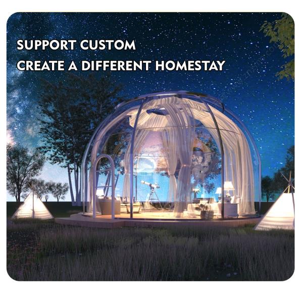 PC Panel end Aluminum Alloy Frame Clear Bubble House for Creative Star Tent Room Box