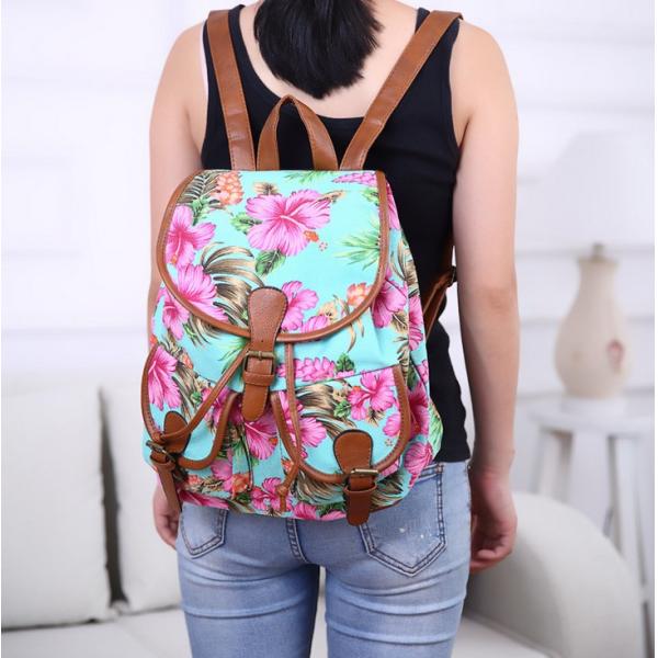 New wave canvas printing leisure backpack schoolbag travel Female