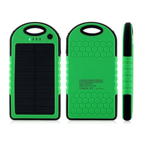 Laser Logo Yellow Solar Powered Portable Charger 6000mAh Bettery Capacity