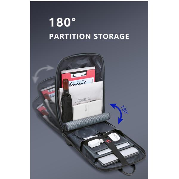 Fermeture à fermeture à glissière sac à dos d'affaires imperméable à l'eau