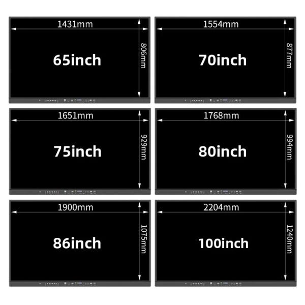 Big Size 98'' 110'' Interactive Board for Teaching Conference Touch Screen Display Kindergarten Classroom Electronic Whiteboard