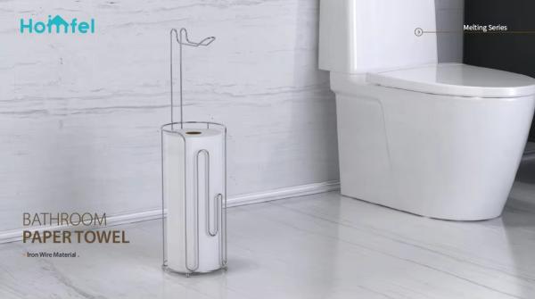 Bathroom Standing Paper Dispenser Toilet Tissue Paper Roll Storage Shelf Toilet Paper Holder