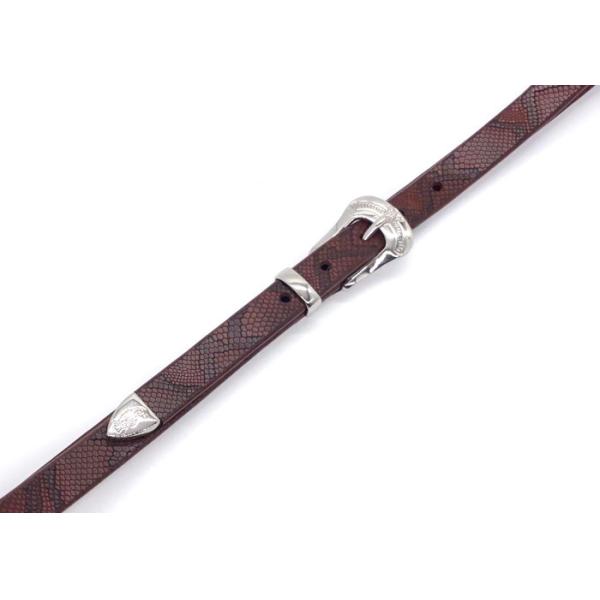 Brown Color Women's Fashion Leather Belts / Snakeskin Embossed Casual Dress Belt