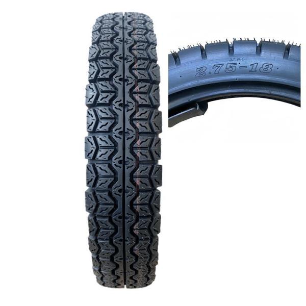 Pneus de moto 2.75-18 com borracha natural durável Condições de produção personalizadas