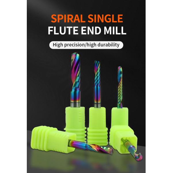 3.175mm Solid Carbide Single O Flute Downcut Spiral Endmill 1F Milling Cutter for Acrylic MDF Aluminum Wooddown-Cut Router Bits