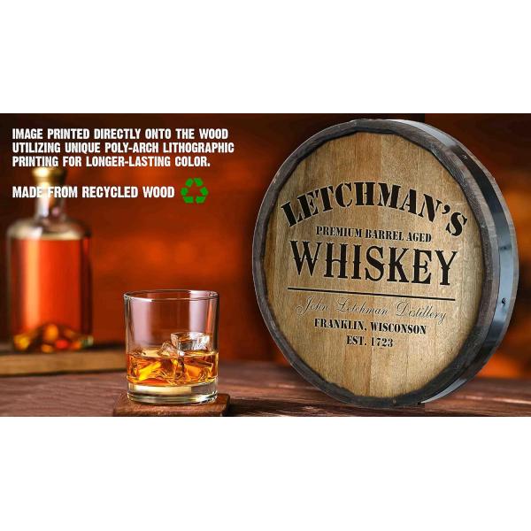 Varnishing Printing Handling Wooden Barrel Wall Decoration Bar Sign for Wine and Beer