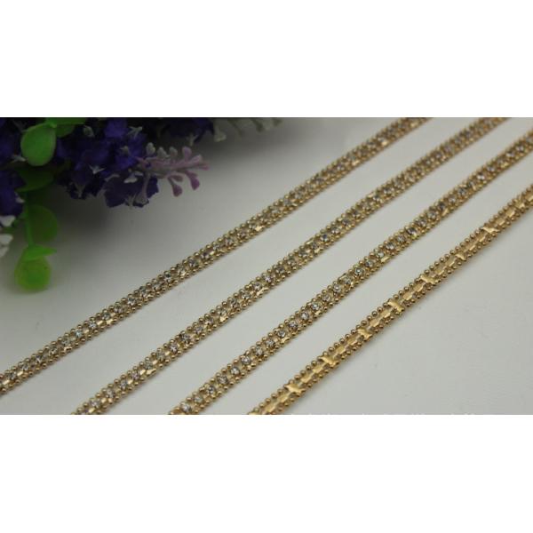 Specialized OEM high end cheap iron diamond decorative 6 mm width bag gold chain