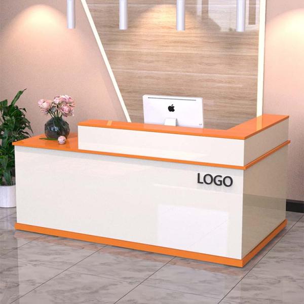 Office Furniture Modern Design White Reception Desk Counter for Convenience Store