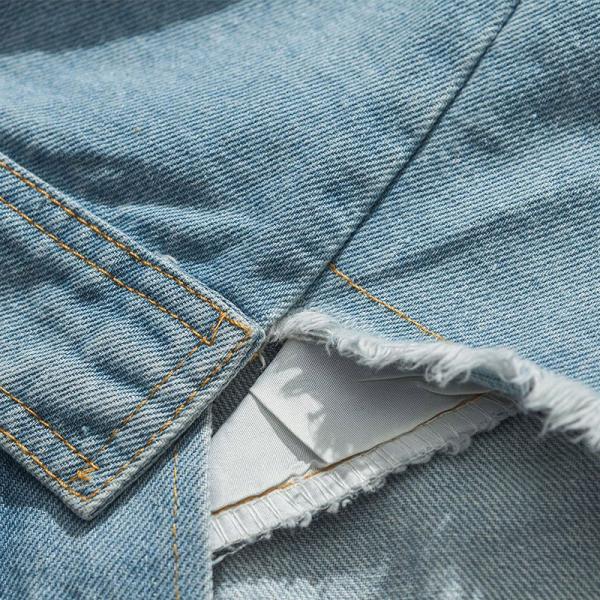 Ярлыка логотипа OEM производитель одежды низкое MOQ джинсовой ткани куртки рукава изготовленного на заказ длинный