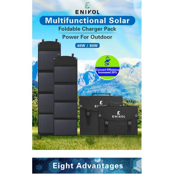 Монокристаллическая складная солнечная панель портативная 30W 40W 60W 80W 100W 120W 200W