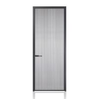 Single Glass Slim Edge Design Aluminum Bathroom Door With Craft Glass
