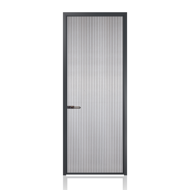 Single Glass Slim Edge Design Aluminum Bathroom Door With Craft Glass
