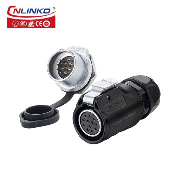 CNLINKO Multi Pin Industrial Connector 12 Pin Outdoor IP68 Waterproof Connector 12 Pin Socket
