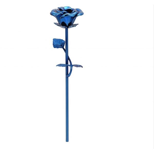 Long-Stem Blue Rose Flower Keepsake Urns Heart Cut Diamond Shape Memorials for