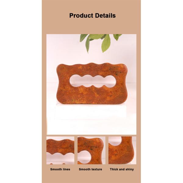 Natural Red Bian Stone Scraping Board Full-body Massage Gua Sha Tool for Manual Body Muscle Relaxation and Stress Relief