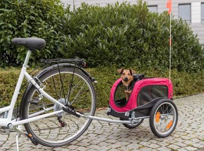 Dog Bike Trailer, Folding Pet Dog Trailer Cart for Bicycle, Bike Cargo Wagon Carrier w/Universal Hitch & 20 Wheel