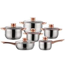 High Quality 12 PCS Stainless Steel Sets Pan And Pot Cooking Pot Sets Nonstick Cookware Set For Kitchen