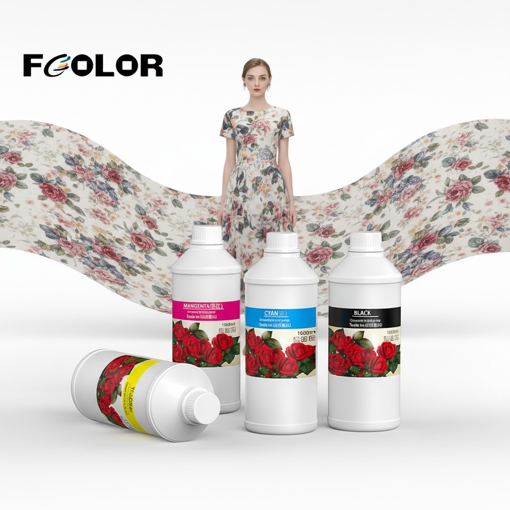 FCOLOR DX5 DTG Textile Pigment Ink for Epson 1500W 1400 1390 Digital Printing on