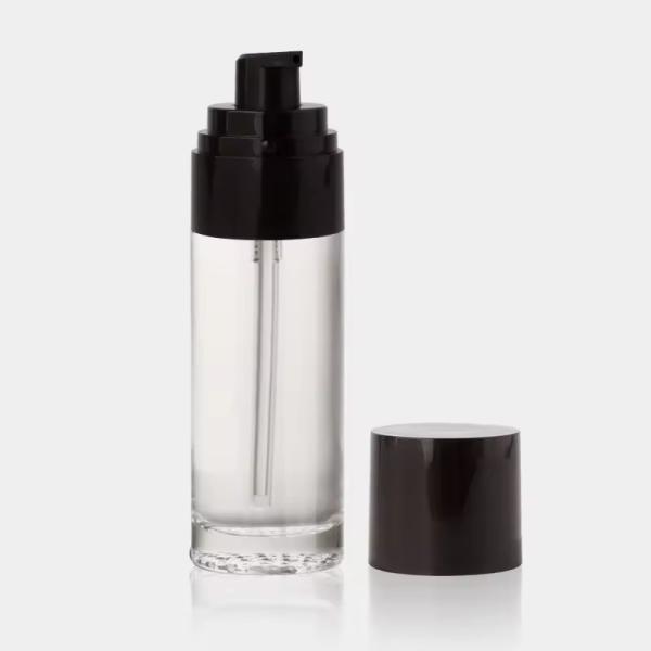 Bouteilles de cosmétiques en verre transparent Bouteilles de pompe à lotion écologique personnalisées