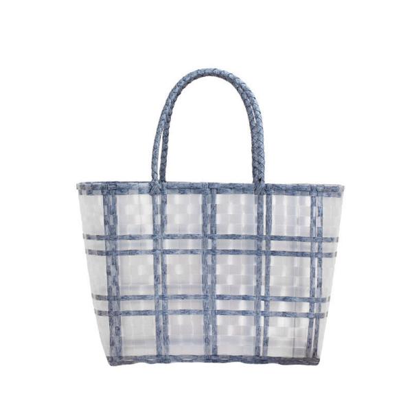Custom Print Summer Vacation Hand Mesh Tote Bags With Zipper Waterproof