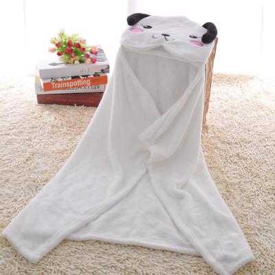 White Dog Flannel Hoodie Blanket Wrap Children Soft Flannel Fleece