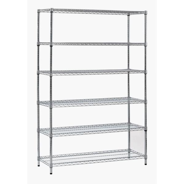 6 Layer Commercial Galvanized Food Storage Rack Adjustable Metal Shelving Units