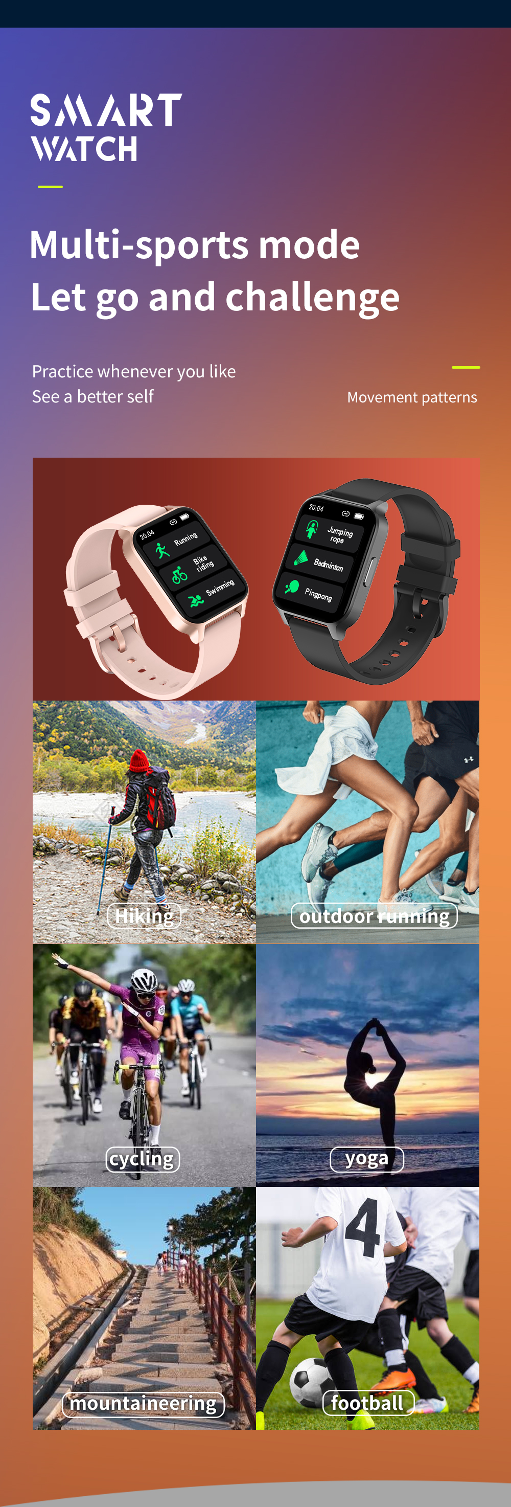 1,69» уведомлений Sms звонка Smartwatch 260mA 240*280 экрана касания Tft