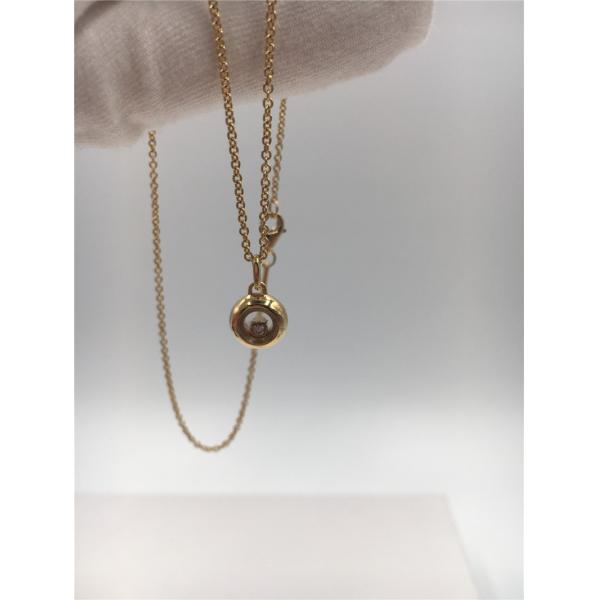 18K Yellow Gold Chopard Jewelry 42cm Length Luxury With 0.05 Carat Diamond