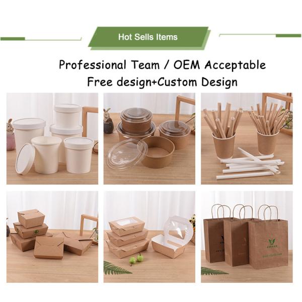 Customized Disposable Lunch Bowl Takeaway Paper Boxes for Fast Food Salad Fried Rice