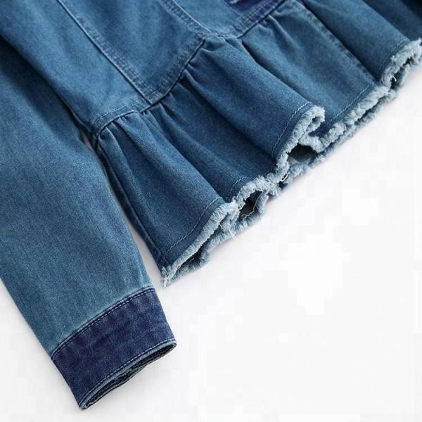Fashion Spring Casual Girls Denim Clothes Damaged Denim Jacket OEM Service