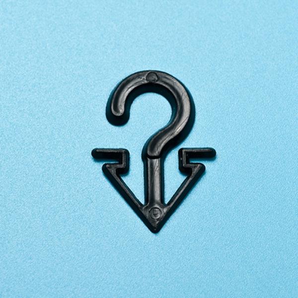 Plastic Sock Hook Stocking Hanger , V Shape Black Plastic Hooks