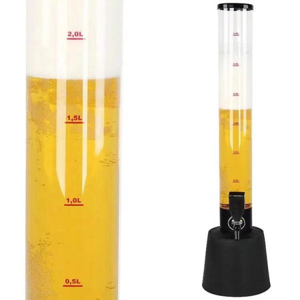 Tour de boissons en plastique 3L équipement de bar de café Tour de bière noire