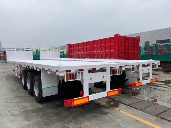 3 Axles Tri Axle Cargo Transportation Flatbed Container Chassis Semi Trailer In Sell