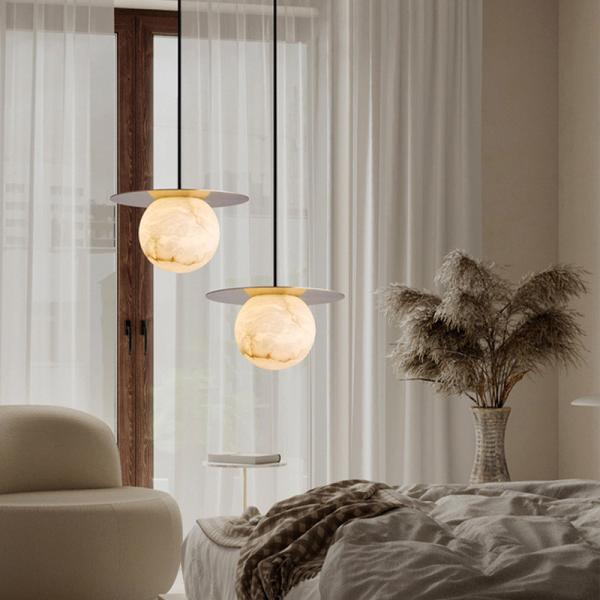 Chambres en marbre espagnole lustre en cuivre lumière moderne luxe créatif nouveau design pendentif lumière