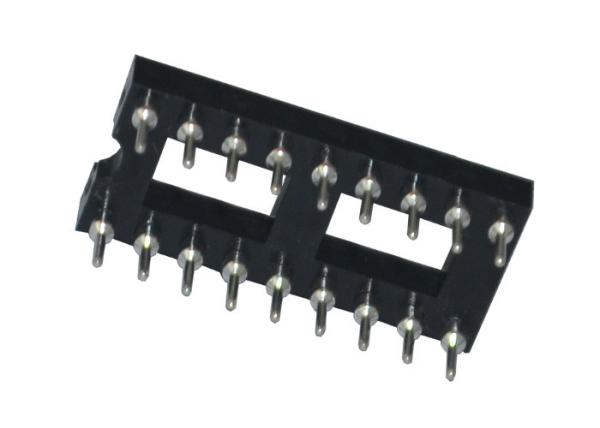Round Hole 2.54mm IC Socket 18P Straight Pin Header Connector 180 Degree