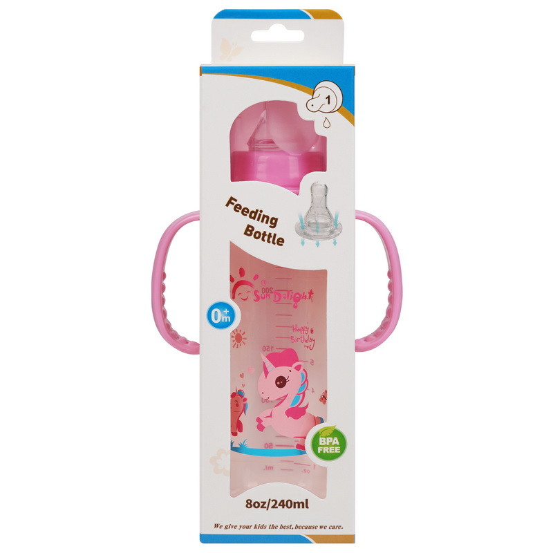 бутылка Newborn младенца 8oz 240ml питаясь с двойной ручкой PP