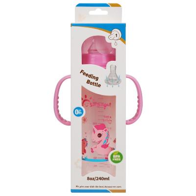 garrafa de alimentação recém-nascida do bebê de 8oz 240ml com punho dobro PP
