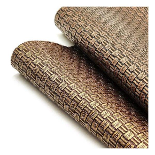 Vente en gros en Pvc en cuivre antique Tissue motif en cuir synthétique artificiel Emballage portefeuille boîte chaussures Carnet de notes Faux tissu en cuir