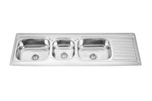 Dissipador de aço inoxidável de solda com escorredor de pratos dobro 120x60cm