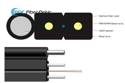G657A1 G657A2 Aerial Drop Cable 2 Core Flat Optical Cable Single Mode Light Weight