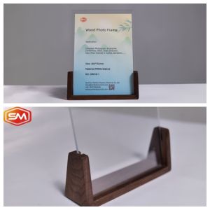 Embedded Acrylic Photo Frame Tableholoder Wood Base