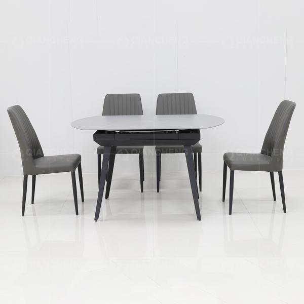 Круглая Extendable таблица столовой 105kg устанавливает спеченный каменный обеденный стол