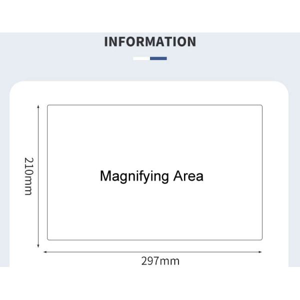 3X Large Size Full Page PVC Plastic Magnifying Sheet, A4 Full Page Handheld Reading Magnifier