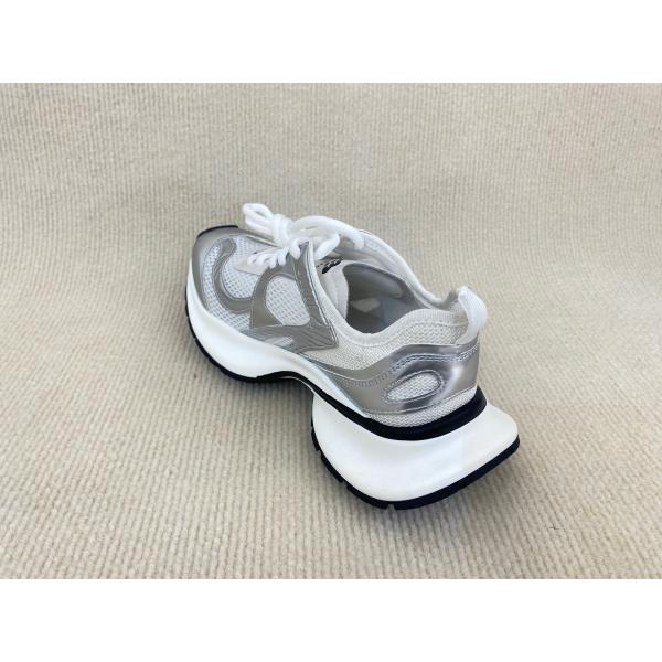 Women grey crossover strap running shoes with comfort breathable mesh upper and heightening