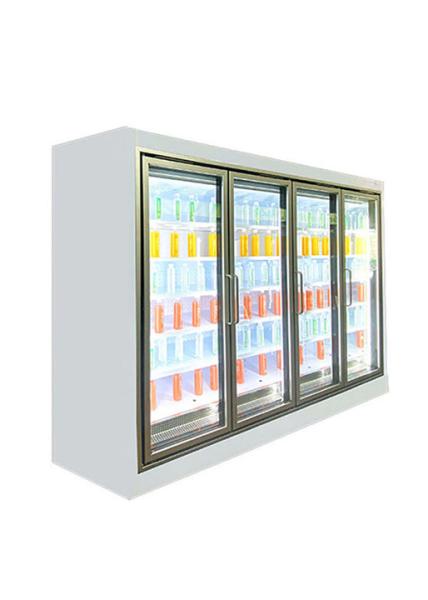 Vidro transparente remoto fechado multideck resfriador aberto visi cooler prateleira de 4 camadas