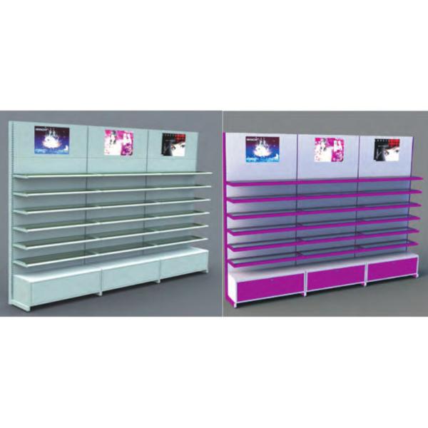 Steel Cosmetics Display Shelf For Retail Cosmetic Shop Powder Coating ODM