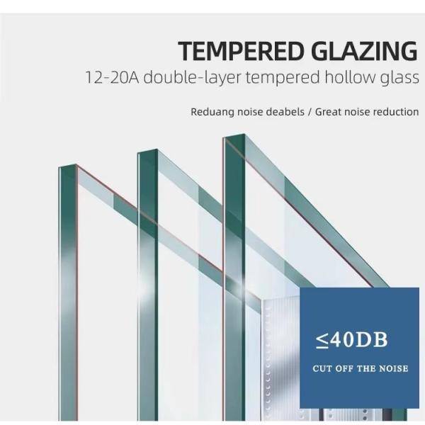 Burglar Proof Aluminium Double Glass Door Custom Aluminium Vertical Sliding Windows