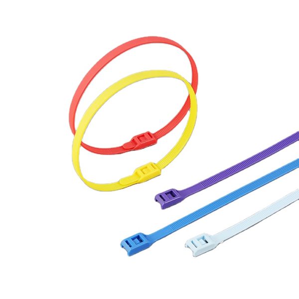 Long Term Colour Cable Ties Releasable 50 LBS Tensile Strength Abrasion Resistant